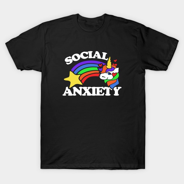 Social Anxiety Unicorn T-Shirt by bubbsnugg